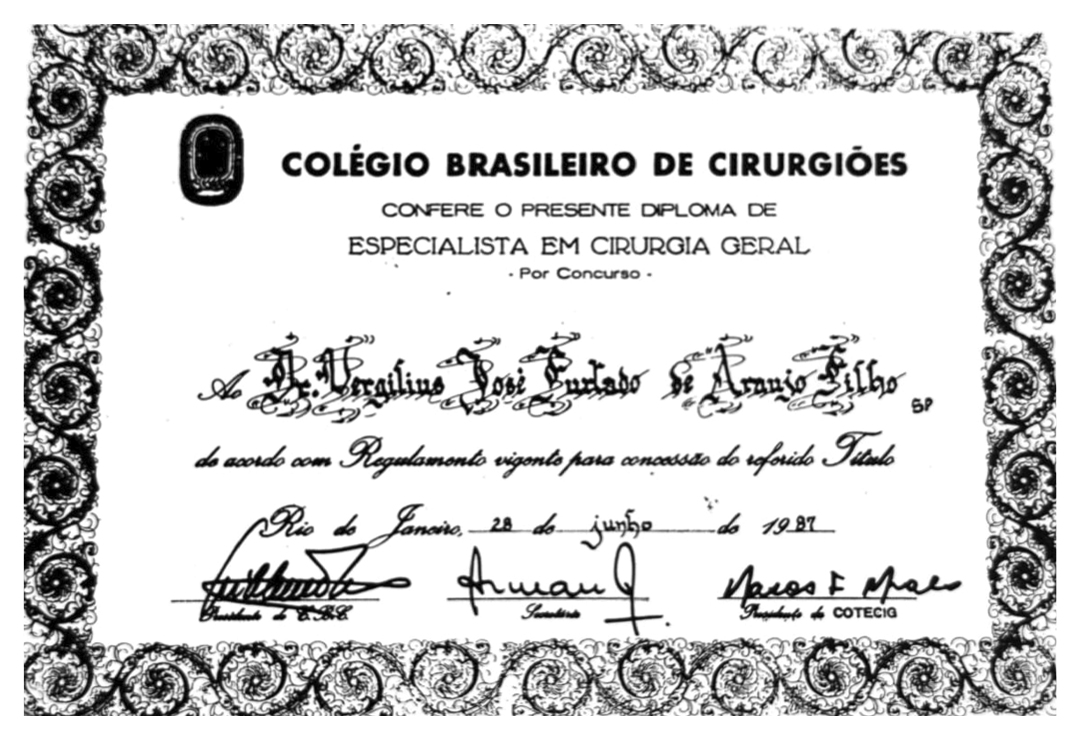 diploma do doutor vergillius