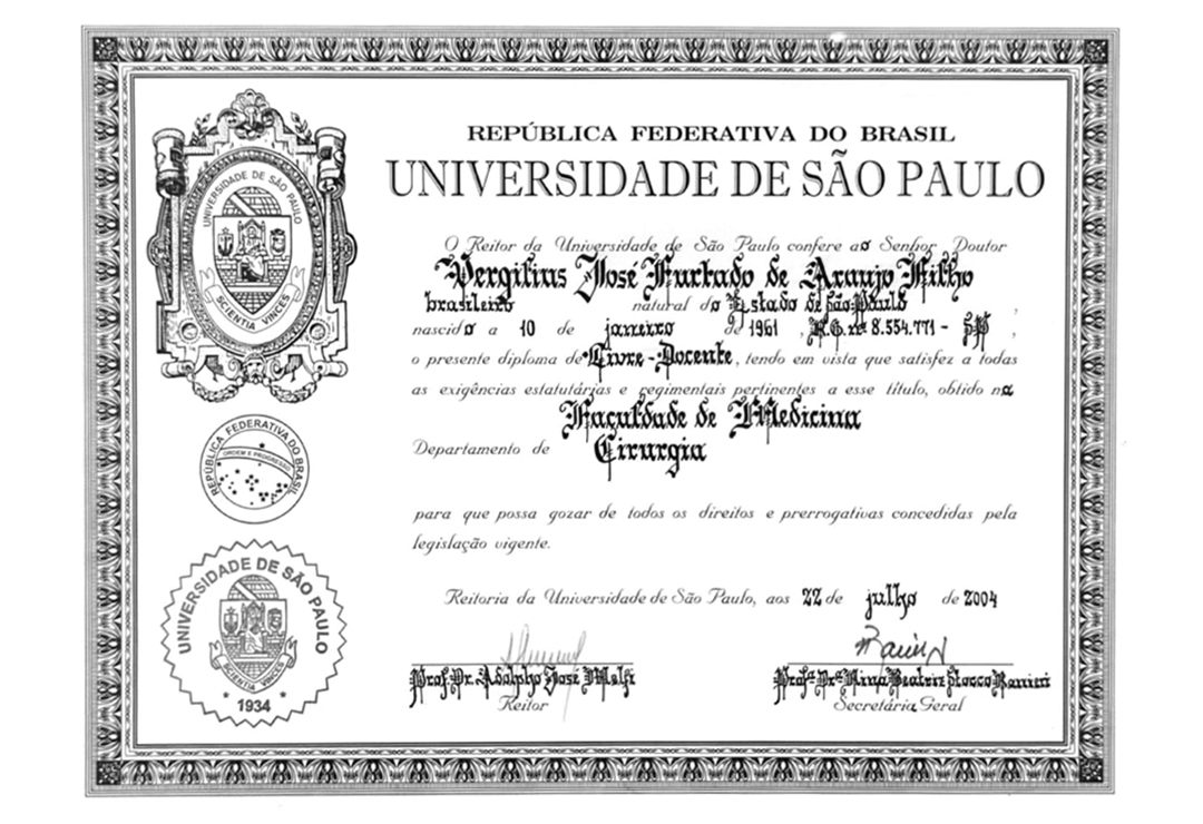 diploma do doutor vergillius