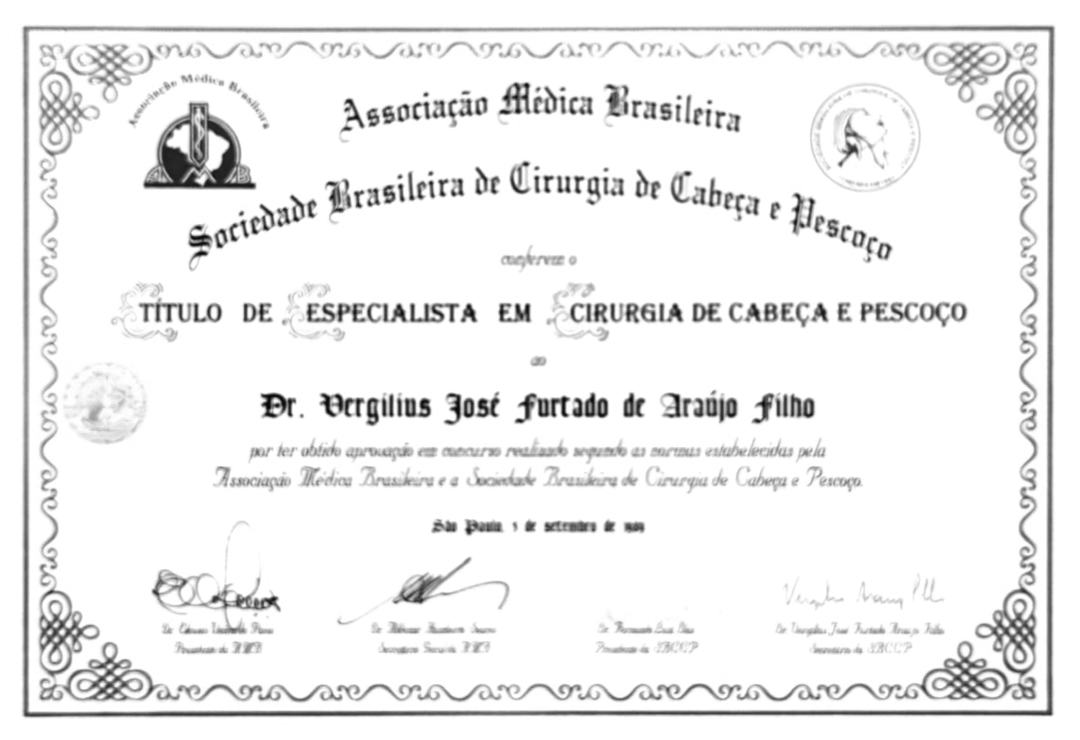 diploma do doutor vergillius