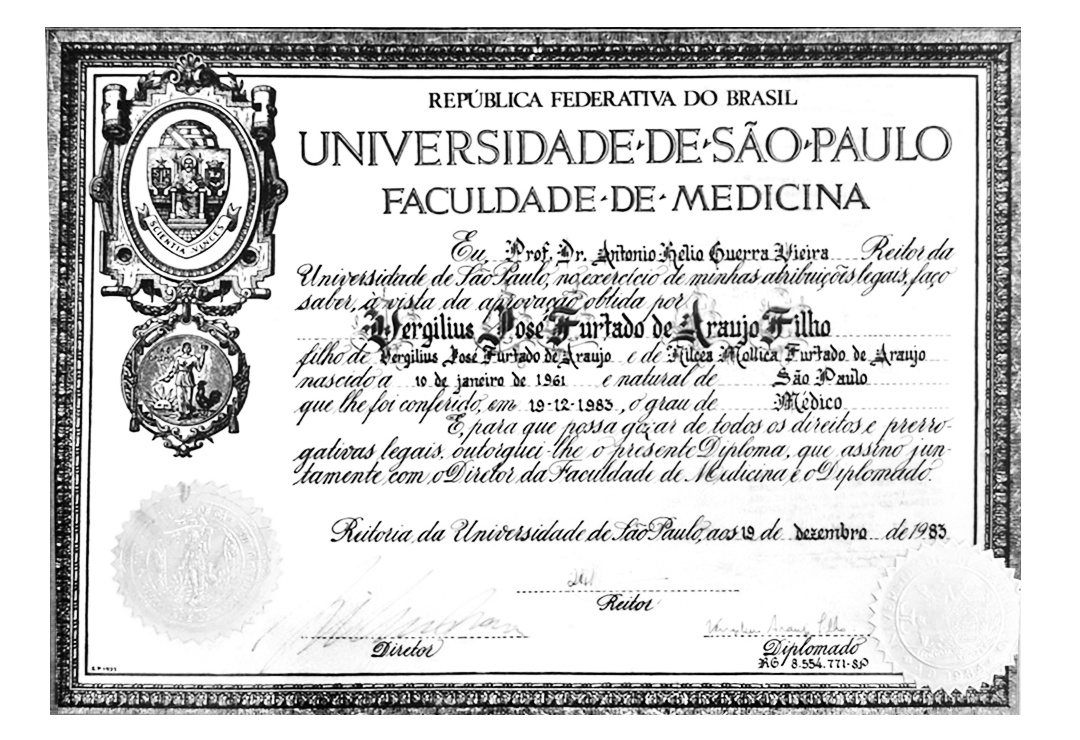 diploma do doutor vergillius